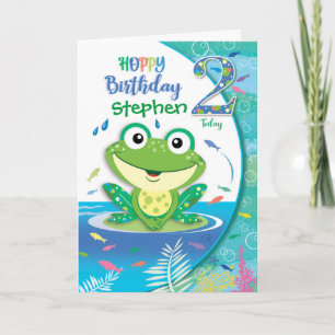 Grönt från födelsedagen Frog, Pojkar 2 Kort