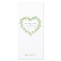 Grönt från hjärtat, vita menyer från bröllop