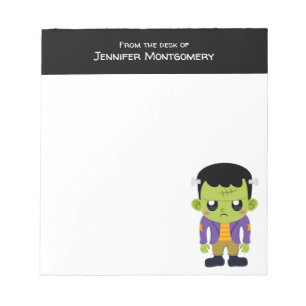 Grönt Frankenstein Monster Halloween Anteckningsblock