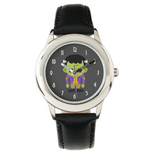 Grönt Frankenstein Monster Halloween Armbandsur (Framsida)