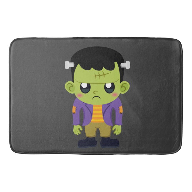 Grönt Frankenstein Monster Halloween Badrumsmatta (Framsidan)