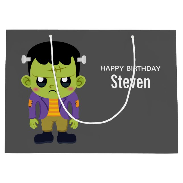 Grönt Frankenstein Monster Halloween Birthday (Framsidan)