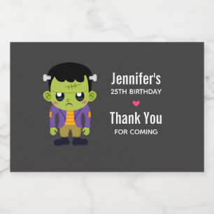 Grönt Frankenstein Monster Halloween Birthday