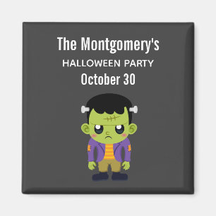 Grönt Frankenstein Monster Halloween fest Magnet