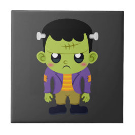 Grönt Frankenstein Monster Halloween Kakelplatta