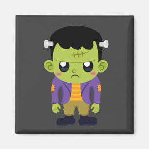 Grönt Frankenstein Monster Halloween Magnet