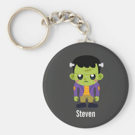 Grönt Frankenstein Monster Halloween Nyckelring