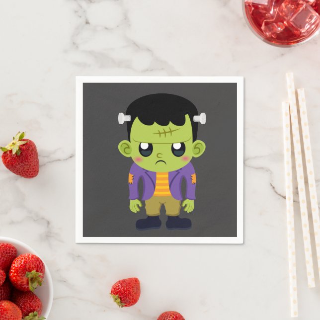 Grönt Frankenstein Monster Halloween Pappersservett (Insitu)