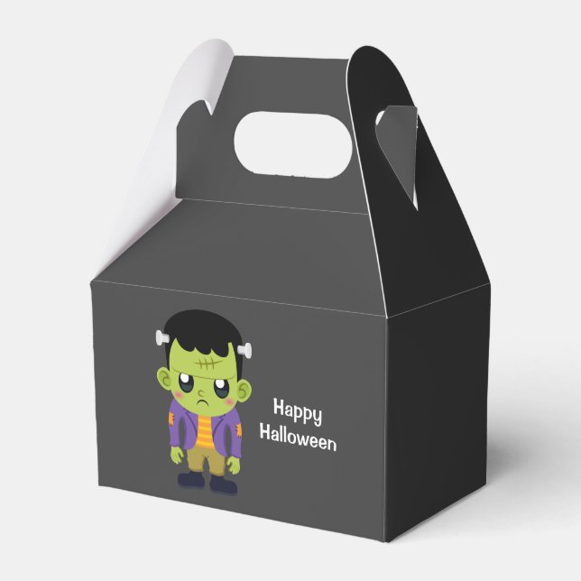 Grönt Frankenstein Monster Halloween Presentaskar (Framsidan Sidan)