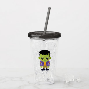 Grönt Frankenstein Monster Halloween Take Away Mugg