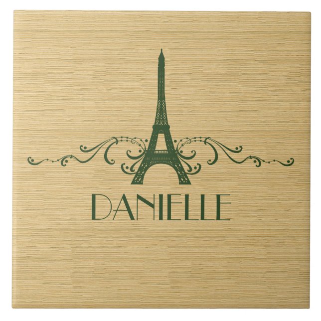 Grönt Fransk, blomma platta Kakelplatta (Framsidan)