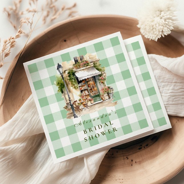 Grönt Fransk Cafe-Möhippa Pappersservett (Skapare uppladdad)