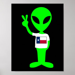 Grönt Fredstecken Alien Texas Fläkt Poster