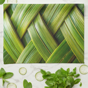 Grönt Fresh Bamboo Weave Kökshandduk