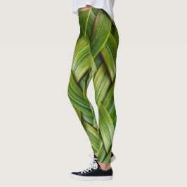 Grönt Fresh Bamboo Weave Leggings