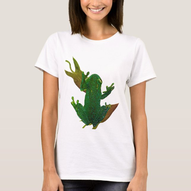 Grönt Frog Art T Shirt (Framsida)
