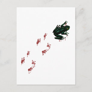 Grönt Frog Blood Footprint Goth Amphibian Vykort