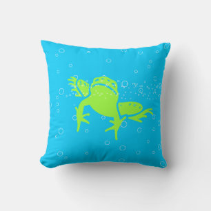 GRÖNT Frog Children Blue Kudde