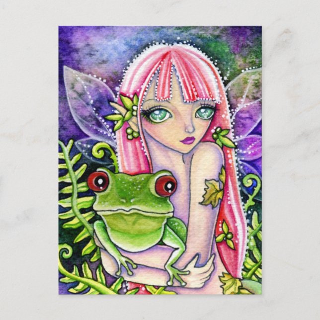 Grönt Frog Elf - vykort (Framsida)