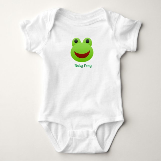 Grönt Frog Emoji T Shirt (Framsida)