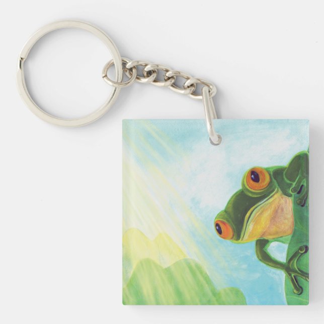 Grönt Frog fånga solstrålning (Framsidan)