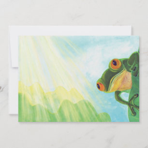 Grönt Frog fånga solstrålning Inbjudningar