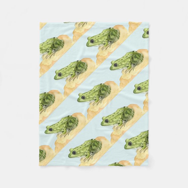 Grönt Frog Fleecefilt (Framsidan)