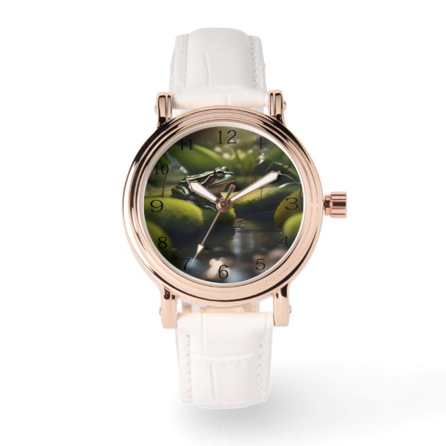 Grönt Frog Forest Life Armbandsur (Framsida)