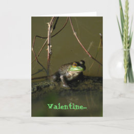 Grönt Frog Funny Valentine Card Helgkort