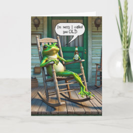 Grönt Frog - Gammal födelsedag Humor Kort