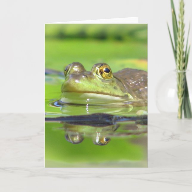 Grönt Frog Greeting Card Kort (Framsida)