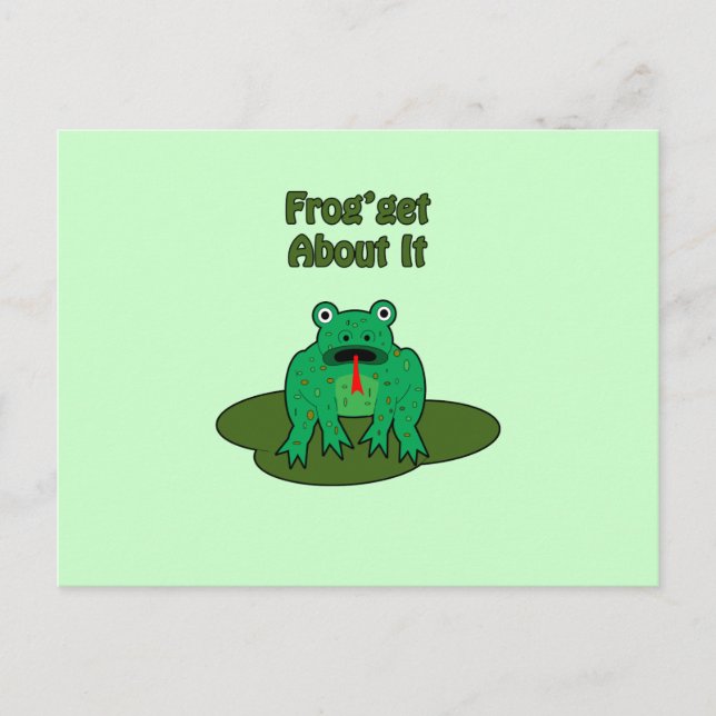 Grönt Frog - Grog får veta det Vykort (Framsida)