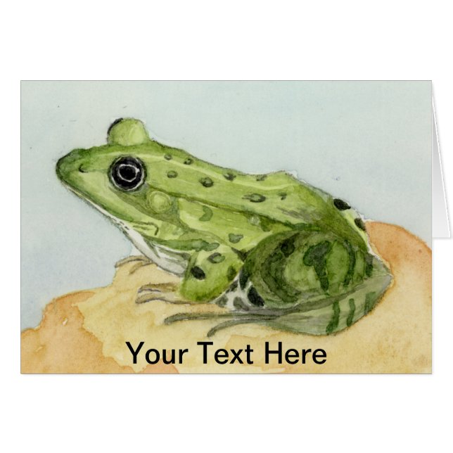 Grönt Frog Hälsningskort (Framsidan Horizontal)