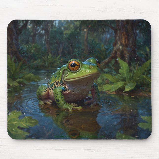 Grönt Frog i en damm Musmatta (Framsidan)