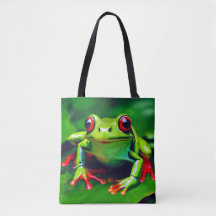 Grönt Frog i Tropical Jungle Tote