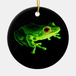 Grönt Frog Julgransprydnad Keramik
