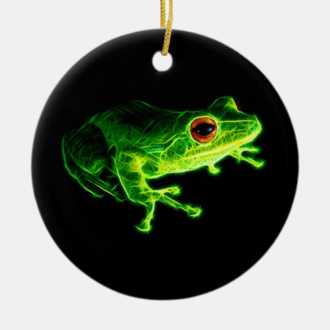 Grönt Frog Julgransprydnad Keramik (Framsidan)