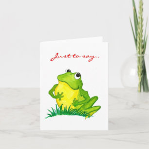 Grönt Frog 'Just to say' Notecard Kort