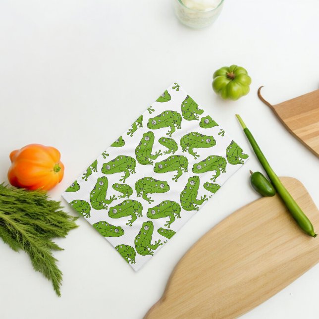 Grönt Frog Kökshandduk (Kitchen Towel)