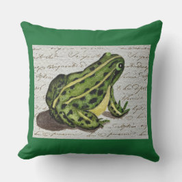 Grönt Frog Kudde