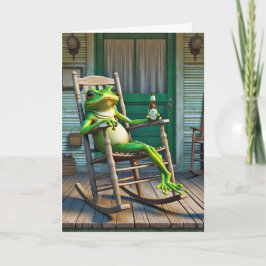 Grönt Frog med födelseröl Kort