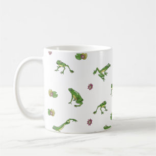 Grönt Frog Mönster Kaffemugg