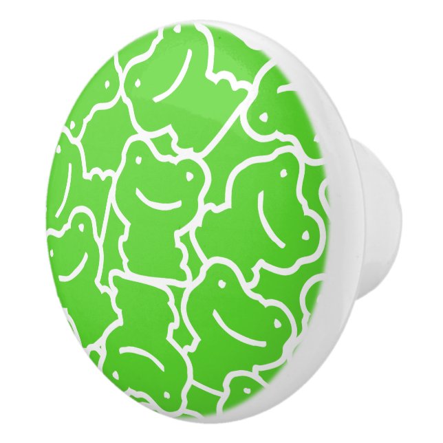 Grönt Frog Mönster Knopp (Höger)