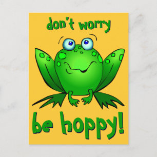 Grönt Frog oroar sig inte för att få vykort för ho