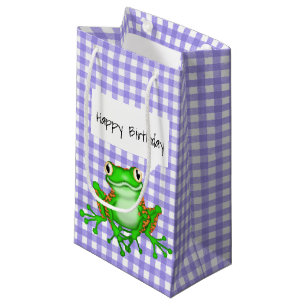 Grönt Frog på Lila Gingham