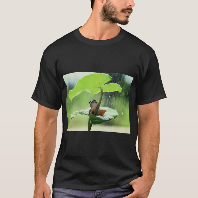 Grönt Frog på Löv Nature Tee (Framsida)