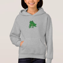 Grönt Frog på Pullover Hoodie