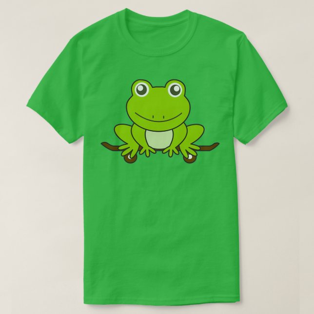 Grönt Frog på Skateboard Funny Animal T Shirt (Design framsida)
