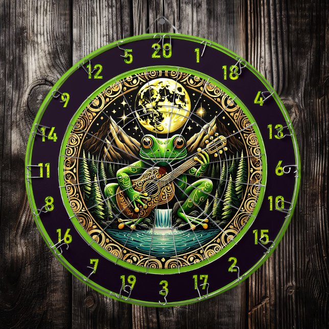 Grönt Frog Plays Guitar by Måne Darttavla (Skapare uppladdad)