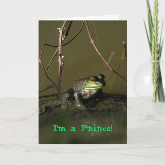 Grönt Frog Prince Valentine Card Helgkort (Framsida)